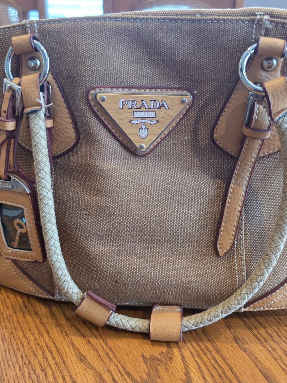 Prada woman's fabric purse
